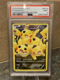 Pokemon Pikachu Full Art RC29/RC32 XY Generations Radiant Collection PSA 9 - Image 1