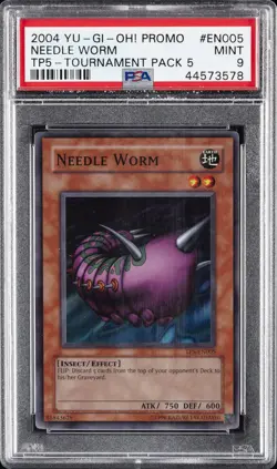 2004 YU-GI-OH! PROMO TP5-TOURNAMENT PACK 5 #EN005 NEEDLE WORM PSA 9 - Image 1