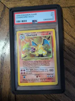 Pokemon TCG Charizard Base Set Holo Unlimited Rare Card 4/102 PSA 5 - Image 1