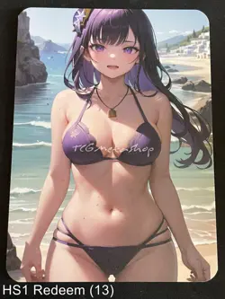 🔥 HS1 Redeem 13 Raiden Shogun Genshin Imp Hot & Spicy Waifu Anime A6 Board Card - Image 1