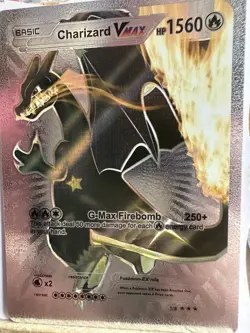 Charizard Vmax Silver Fan Art Display Card G-Max Firebomb HP1560 Mint/NM - Image 1