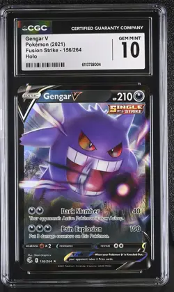 Gengar V 156/264 Fusion Strike CGC 10 Gem Mint Holo Pokemon Card - Image 1