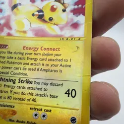 Ampharos Reverse Holo Rare Expedition 34/165 Pokemon Card 2002 HP - Image 3