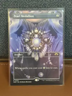 Magic the Gathering: Pearl Medallion (Borderless) Modern Horizons 3 Regular NM - Image 1