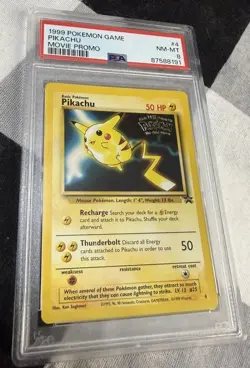 1999 POKEMON GAME MOVIE PROMO #4 PIKACHU PSA 8 - Image 1