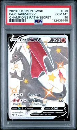 PSA 10 - Charizard V - #079 - Champion's Path - Pokemon Card - Image 1