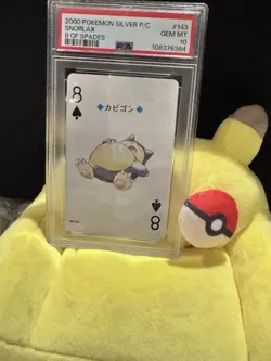 2000 POKEMON SILVER VERSION PLAYING CARDS 8 OF SPADES #143 SNORLAX PSA 10 - Image 3
