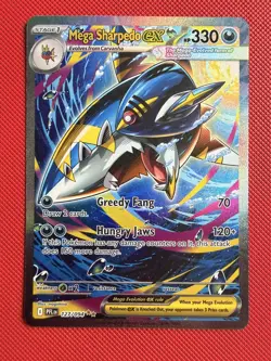 Mega Sharpedo ex 127/094 Special Illustration SIR Pokemon Phantasmal Flames NM - Image 1
