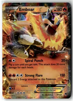 Emboar EX ⭐ 14/122 Holo Rare EX BREAKpoint 2016 Pokemon LP - Image 1