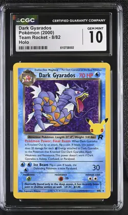 Dark Gyarados 8/82 Holo CGC 10 Gem Mint Team Rocket 2000 Pokemon - Image 1