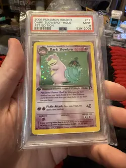 PSA 9 MINT 2000 Pokemon Rocket Dark Slowbro HOLO 1st Edition - Image 1