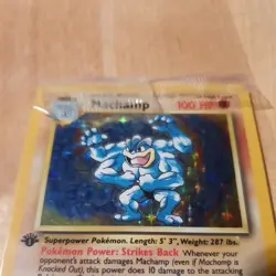 Machamp 8/102 1st Edition Cosmo Holo SEALED Pokemon Card New Mint 1999 Vintage - Image 2