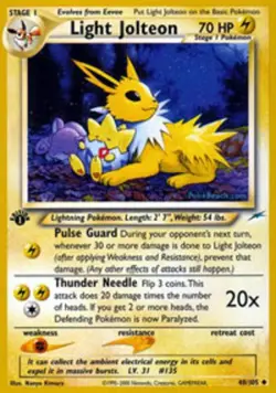 Neo: Destiny Light Jolteon - 48/105 - Uncommon - 1st Edition x1 NM-Mint Pokemon - Image 1