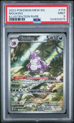 2023 Pokemon Mew En-151 Illustration Rare Nidoking 9 PSA #174 - Image 1