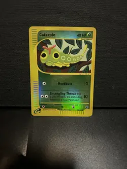 Pokemon TCG Caterpie Reverse Holo Card 096/165 Expedition Base Set - Image 1