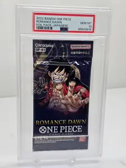PSA 10 GEM MT One Piece Japanese Ver. 2022 OP 01 ROMANCE DAWN FOIL PACK Card Gam - Image 1