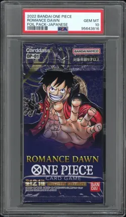 PSA 10 GEM MT One Piece Japanese Ver. 2022 OP 01 ROMANCE DAWN FOIL PACK Card Gam - Image 4