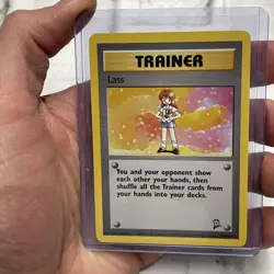 Pokemon TCG Lass 104/130 Base Set 2 Rare Trainer Card NM/MT Vintage Pokemon WOTC - Image 1