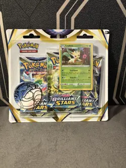 Brilliant Stars Triple Blister Pack Pokemon Card TCG New Sealed - Leafeon Promo - Image 1