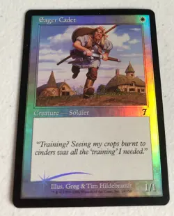Eager Cadet - FOIL - 7th Edition- White, Common - MAGIC GATHERING CARD - Image 1