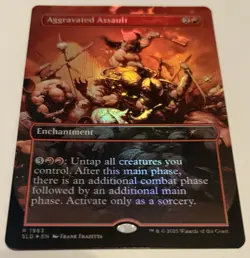🌟 Aggravated Assault Frank Frazetta Secret Lair RAINBOW 🌈 FOIL MTG 🌟 - Image 1