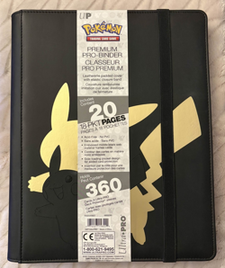 Pokemon Ultra-Pro Premium Binder Pikachu Black / Gold Leatherette Brand New - Image 1