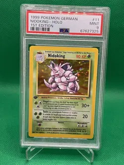 Pokemon Nidoking 11/102 German 1st Edition PSA 9 MINT Graded Holo WOTC 1999 - Image 1