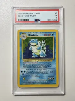 1999 Pokemon Blastoise 2/102 Holo Rare Base Set Unlimited Vintage PSA 5 EX - Image 1
