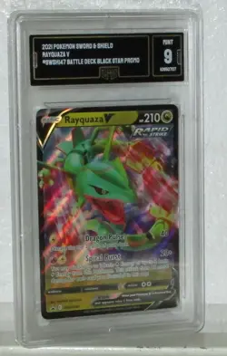 2021 POKEMON SWORD & SHIELD RAYQUAZA V #SWSHI47 BATTLE DECK BLACK STAR PROMO - Image 2
