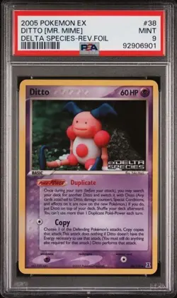 Ditto (Mr. Mime) 38/113 Pokemon PSA 9 MINT EX Delta Species Reverse Foil Stamped - Image 1