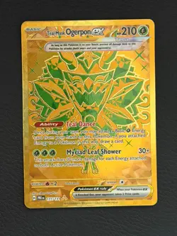 Pokemon TCG Teal Mask Ogerpon ex 177/131 Prismatic Evolutions Hyper Rare Gold - Image 1