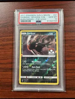 2017 Darkrai Burning Shadows 87/147 Reverse Holo Pokemon League PSA 10 English - Image 1