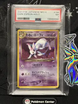 2001 POKEMON JPN NEO 4 #196 DARK ESPEON-HOLO PSA 7 - Image 1