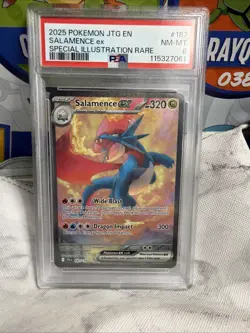 Pokemon TCG Journey Together Salamence EX 187 Illustration Rare PSA 8 Nintendo - Image 2