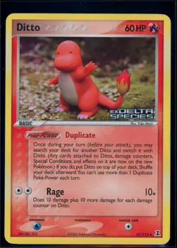 Pokemon EX DELTA SPECIES - #37/113 Ditto Charmander - Reverse Holo - ENG - DMG - Image 1