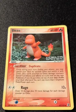 Pokemon EX DELTA SPECIES - #37/113 Ditto Charmander - Reverse Holo - ENG - DMG - Image 4