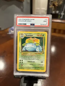 PSA 9 MINT Pokemon TCG Venusaur Holo Rare Card Base Set 15/102 - Image 1
