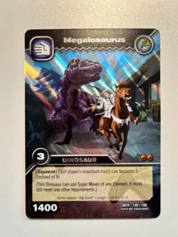 Dinosaur King TCG Megalosaurus Creature Card Squeeze DKTA-100/100 Holo - Image 1