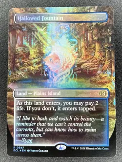 Hallowed Fountain R 0347 - Foil Borderless - MTG: Lorwyn Eclipsed NM - Image 1