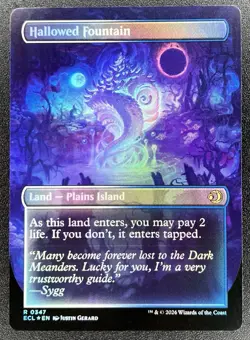 Hallowed Fountain R 0347 - Foil Borderless - MTG: Lorwyn Eclipsed NM - Image 2