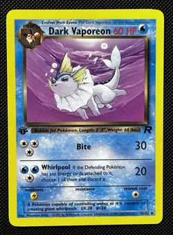 Dark Vaporeon 1st Edition Team Rocket 45/82 WOTC Vintage Pokemon NM - Image 1