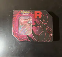 Team Rocket's Mewtwo ex Pokemon TCG Tin - Factory Sealed - Image 2