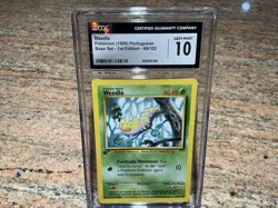 Weedle Pokemon 1999 Portuguese Base Set 1st Edition 69/102 CGC 10 - Image 1