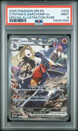 2025 POKEMON DRI SPECIAL ILLUSTRATION RARE #232 CYNTHIA'S GARCHOMP EX PSA 9 - Image 1