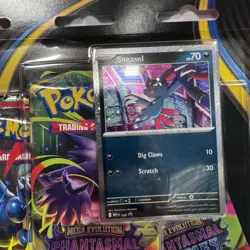 Pokemon TCG: Phantasmal Flames 3 Pack Triple Blister Sneasel Promo New - Image 2
