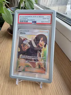 Pokemon Sun & Moon Zinnia (Full Art) 70/70 Dragon Majesty Holo PSA 10 - Image 3