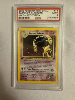 2000 Pokemon 1st Edition Sabrina’s Alakazam Holo Rare Gym Challenge 16/132 PSA 9 - Image 2