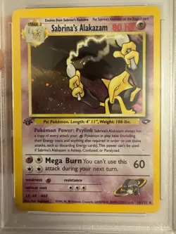 2000 Pokemon 1st Edition Sabrina’s Alakazam Holo Rare Gym Challenge 16/132 PSA 9 - Image 3