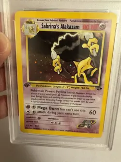 2000 Pokemon 1st Edition Sabrina’s Alakazam Holo Rare Gym Challenge 16/132 PSA 9 - Image 4