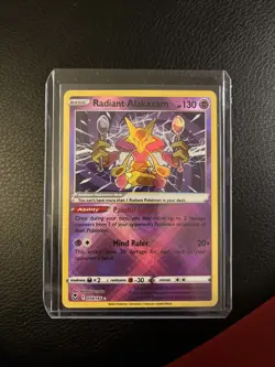 NM Pokemon Silver Tempest Radiant Alakazam Radiant Rare #059/195 - Image 1
